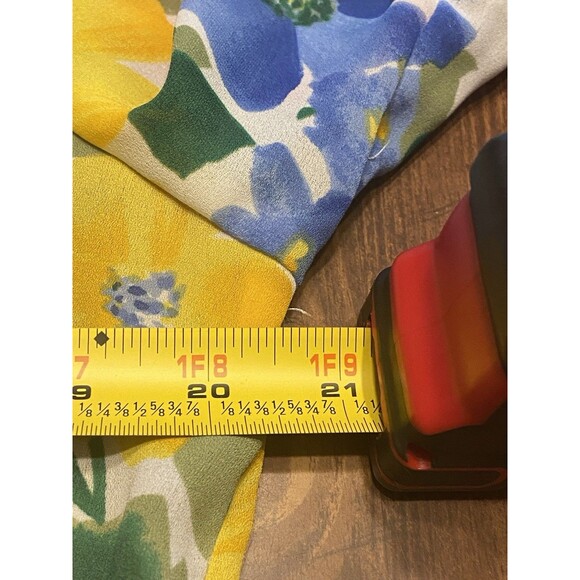 Vintage Womens Hawaiian Floral Cottagecore Sz 8 Cinched Waist Scalloped Hem 80’s - Picture 16 of 16